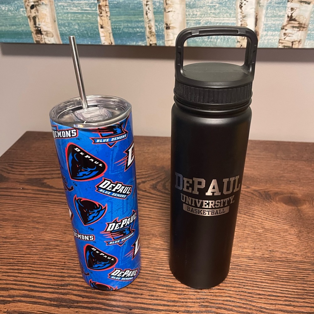 Depaul Blue Demons basketball cup and travel tumbler.